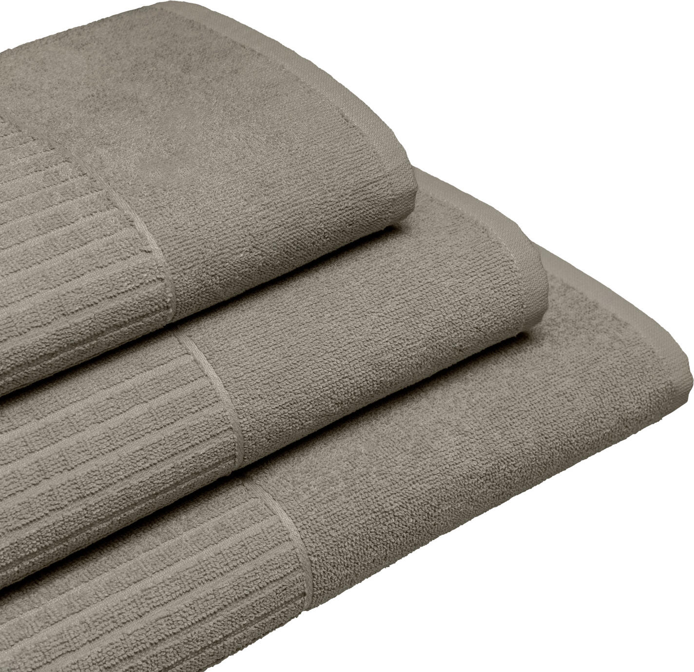 ERWIN M. LUSINI Alassio Hand Towel, 100% Cotton Twisted Terry, 50 x 100 cm, Stone-grey, OEKO-TEX Standard 100, Hotel and Spa Quality