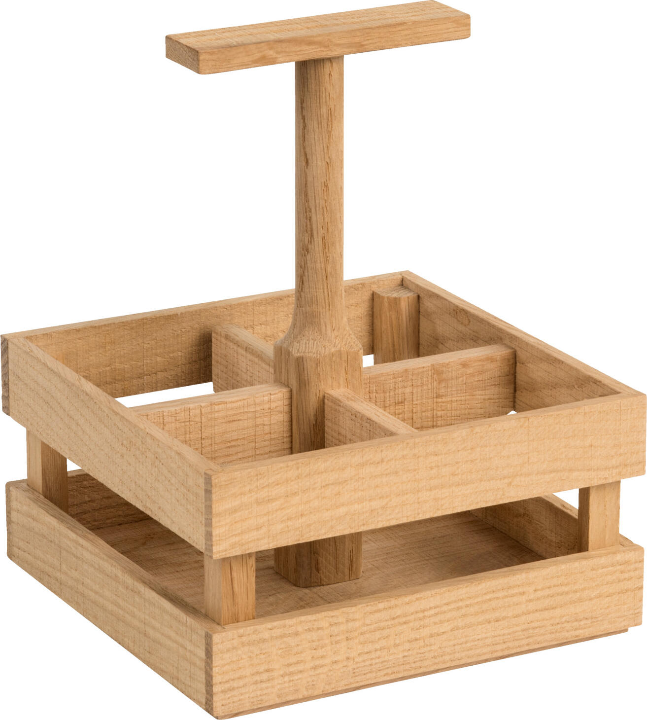 VEGA Madita Spice and Oil Set, 4 Glass Jars with Oak Wood Holder, Brown, 16.4 x 16.4 x 20.2 cm, Storage for Spices and Vinegars