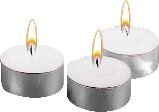 Gala GALA Germany GmbH Tealights 4 cm, Brenndauer 4 h Teelicht 4 cm, Brenndauer 4 h Tealights 4 cm, Brenndauer 4 h; 4x2 cm (ØxH); white/silver; round; 50 piece / pack Teelicht 4 cm, Brenndauer 4 h; 4x2 cm (ØxH); weiß/silber; rund; 50 Stück / Pack Tealight in aluminum case. Burn time 4 h. Teelicht in Aluminium-Hülle. Brenndauer 4 h.