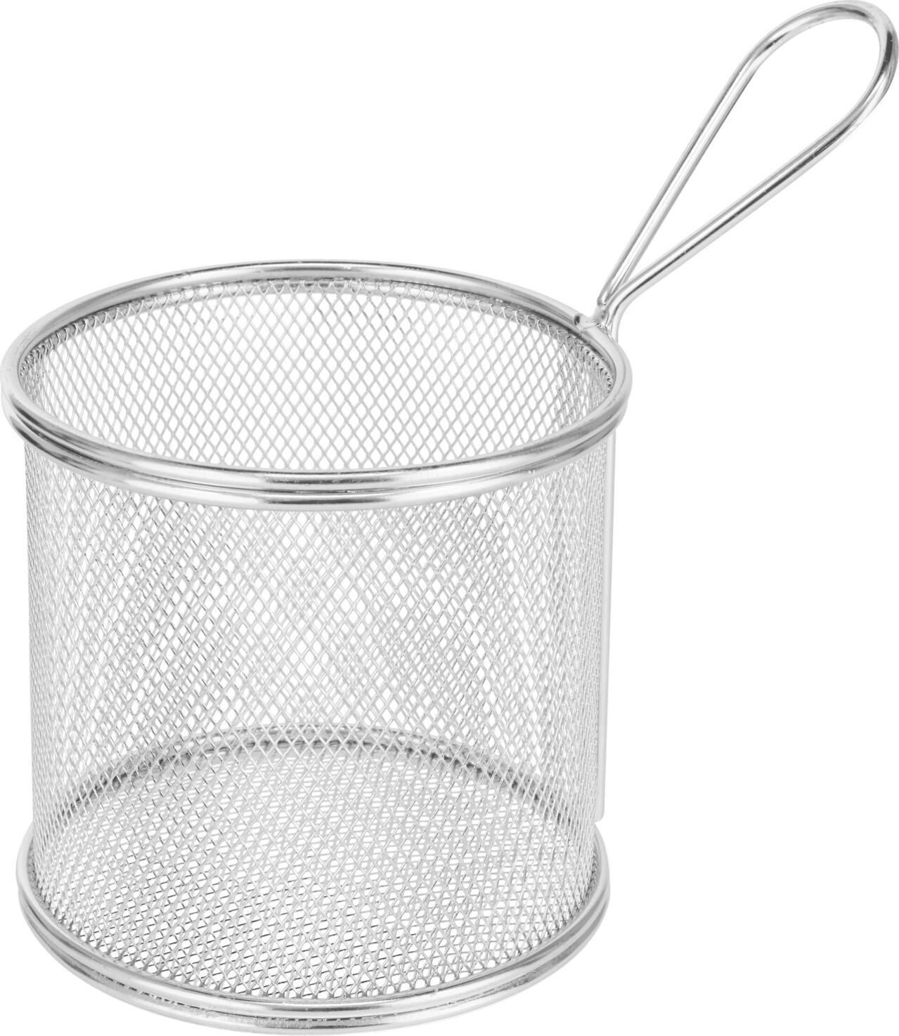 VEGA LUSINI Solutions GmbH Fryer basket Niragua round Fritteusenkorb Niragua rund Fryer basket Niragua round; 12x11.5 cm (ØxH); silver; round Fritteusenkorb Niragua rund; 12x11.5 cm (ØxH); silber; rund Fryer basket made of 18/10 chrome-nickel stainless steel. Suitable for dishwasher. Fritteusenkorb aus Chrom-Nickel-Edelstahl 18/10, rostfrei. Spülmaschinengeeignet.