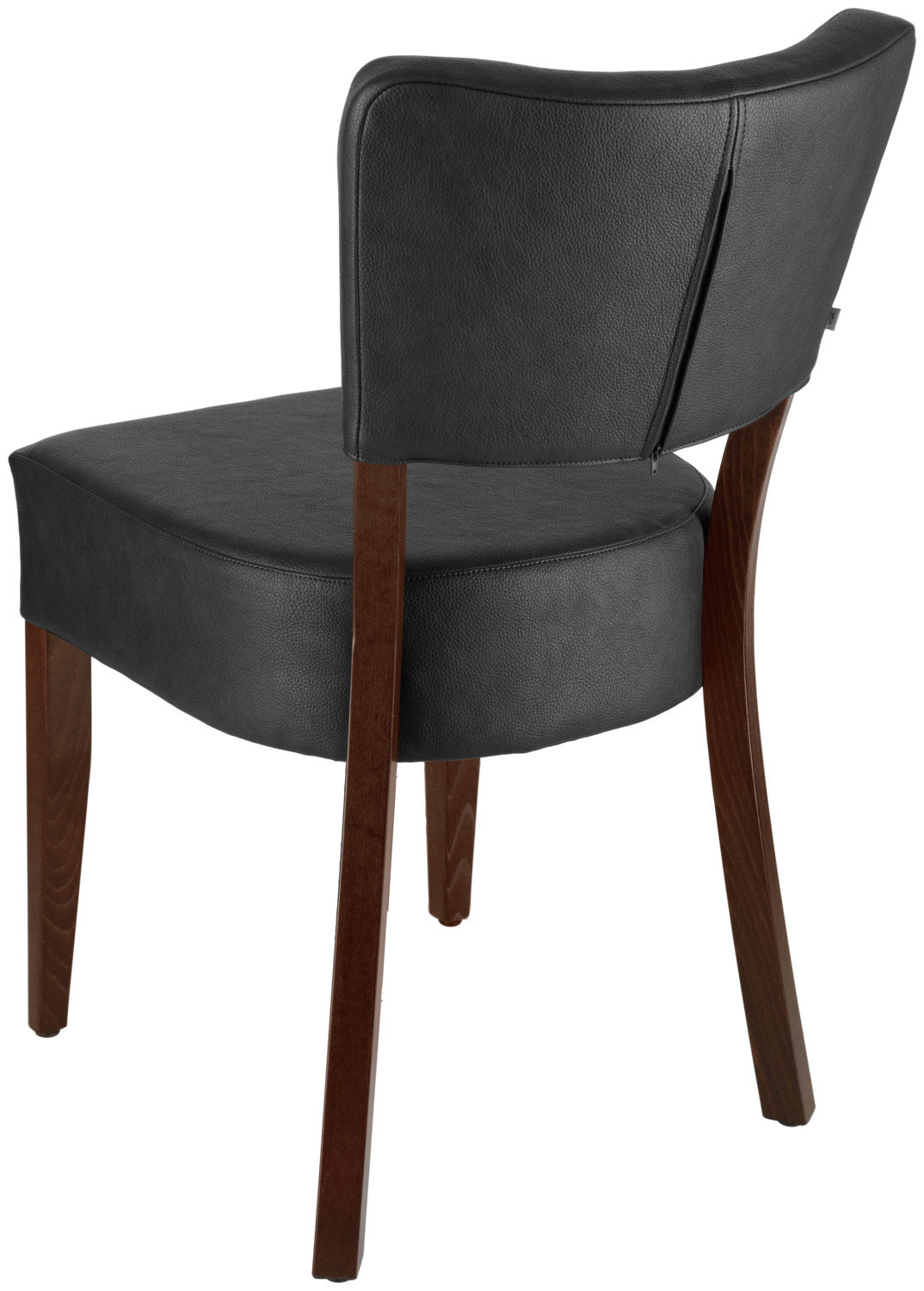 VEGA Winslow Upholstered Chair Set of 2, Imitation Leather, Button-Tufted Back, Beech Wood Legs, Anthracite and Tobacco, 45x53x83 cm, Fire-Retardant