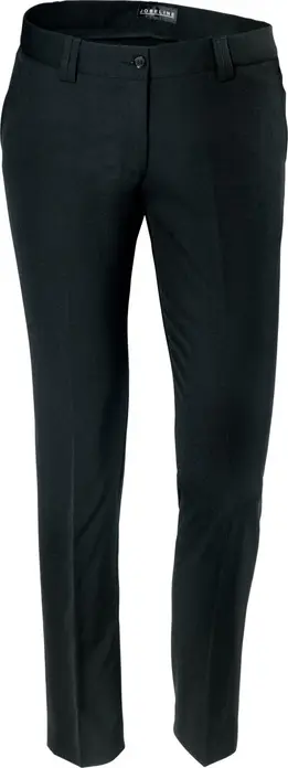 Pantaloni Jobeline Mae pentru femei, lungime 7/8, croiala slim, negri, din amestec de lana, rezistenti la cute, cu pliu permanent