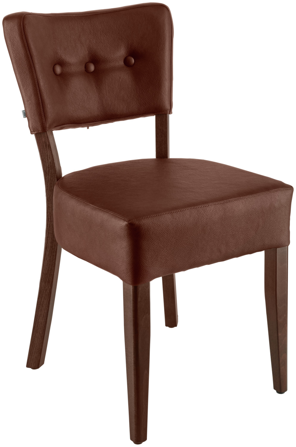 VEGA LUSINI Solutions GmbH Chair Winslow imitation leather Stuhl Winslow Kunstleder Chair Winslow imitation leather; 45x53x83 cm (WxDxH); seat brown, base tobacco stained; 2 piece / pack Stuhl Winslow Kunstleder; 45x53x83 cm (BxTxH); Sitz braun, Gestell tabak gebeizt; 2 Stück / Pack Upholstered chair made of imitation leather and tobacco-stained beech legs. The back is finished with classic buttonholes and provides a timeless elegance for various furnishing styles. Fire-retardant cover. Suitable for indoor use only. Plastic glides included. Supplied assembled. Order matching bar chair at the same time. Polsterstuhl aus Kunstleder und tabak gebeizten Buchenbeinen. Der Rücken ist mit klassischen Knopfeinzügen gearbeitet und sorgt für eine zeitlose Eleganz für verschiedene Einrichtungsstile. Feuerhemmender Bezug. Nur für den Innenbereich geeignet. Inklusive Kunststoffgleiter. Lieferung erfolgt montiert. Passenden Barstuhl gleich mitbestellen. Der Polsterstuhl ist FSC™-zertifiziert. LUSINI ist davon überzeugt, dass Wälder für unsere Zukunft unverzichtbar sind. Deshalb setzen wir uns für FSC™-zertifizierte Produkte ein (FSC™ N003150). So können wir Ihnen helfen, bessere Kaufentscheidungen zum Wohle unserer Wälder zu treffen. www.fsc.org