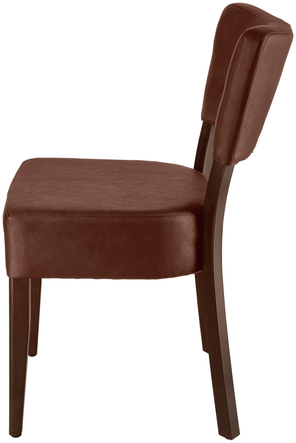Set de 2 scaune tapitate VEGA Winslow, Piele Artificiala Maro, Picioare din Lemn de Fag Nuanta Tobacco, Ignifug, 45x53x83 cm