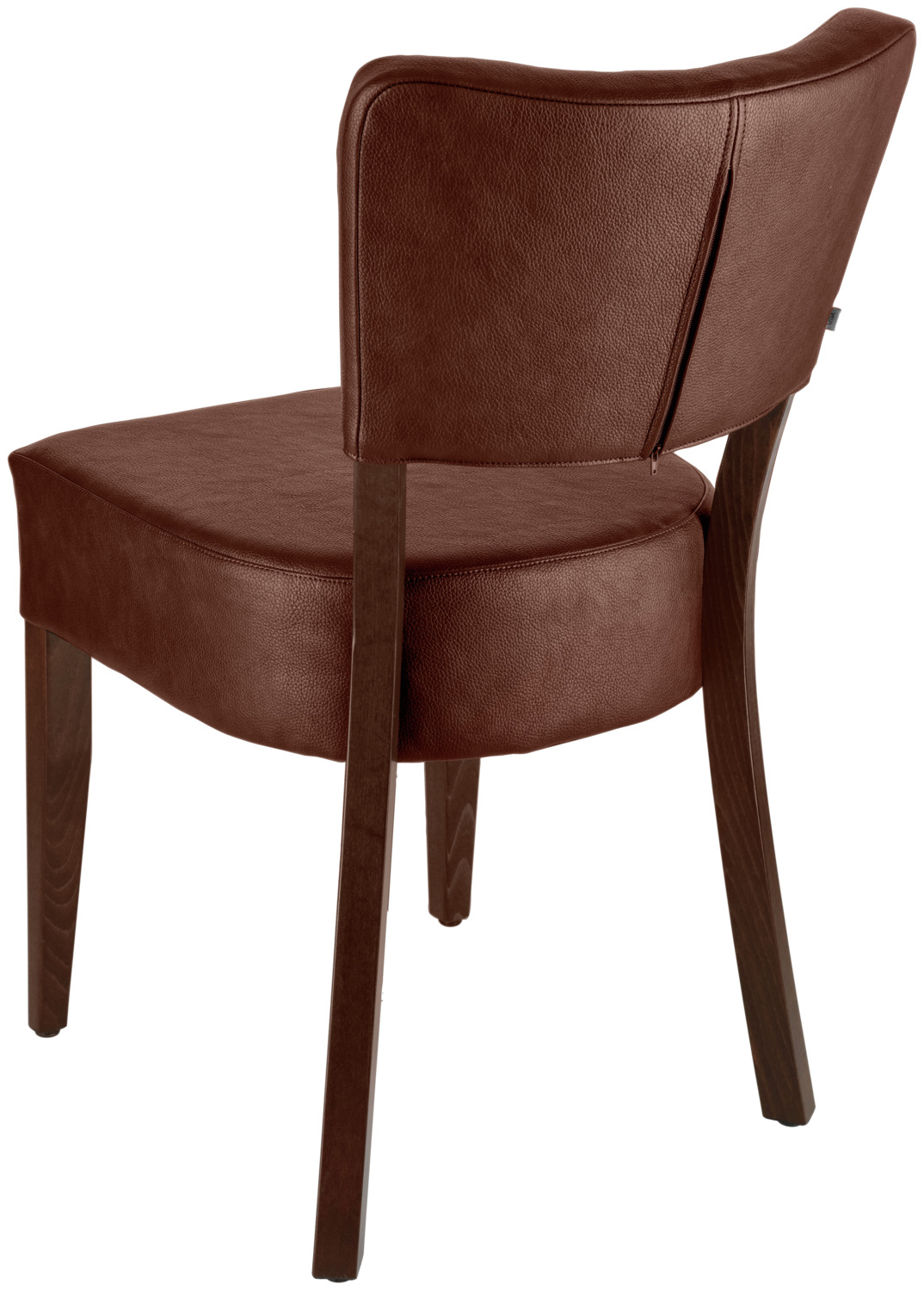 Set de 2 scaune tapitate VEGA Winslow, Piele Artificiala Maro, Picioare din Lemn de Fag Nuanta Tobacco, Ignifug, 45x53x83 cm