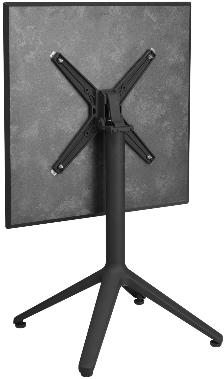 VEGA Pachino Outdoor Bistro Table, Square HPL Concrete Top, Powder-coated Aluminum Foldable Base, 80x80x73 cm, Weatherproof and Scratch-resistant