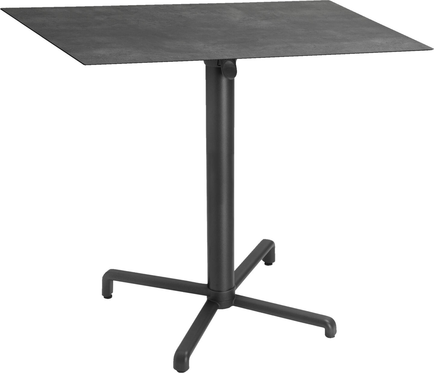 VEGA LUSINI Solutions GmbH Outdoor table Lift square Outdoor Tisch Lift quadratisch Outdoor table Lift square; 68x68x72 cm (LxWxH); Table top concrete, base anthracite; square Outdoor Tisch Lift quadratisch; 68x68x72 cm (LxBxH); Platte beton, Gestell anthrazit; quadratisch Outdoor table consisting of the Lift table top and the Scudo folding table base. * Table top material: compact laminate with HPL finish * Table base material: powder-coated aluminium * Table top 68x68 cm with bevelled edge, table top thickness 1.3 cm * The fixing set supplied with the table tops is required for assembly Outdoortisch bestehend aus der Tischplatte Lift und der klappbaren Tischsäule Scudo. * Material Tischplatte: Kompaktschichtstoff mit HPL-Dekor Oberfläche * Material Tischsäule: Aluminium pulverbeschichtet * Tischplatte 68x68 cm mit abgeschrägter Kante, Tischplattenstärke 1,3 cm * für die Montage wird unbedingt das den Tischplatten beiliegende Befestigungsset benötigt
