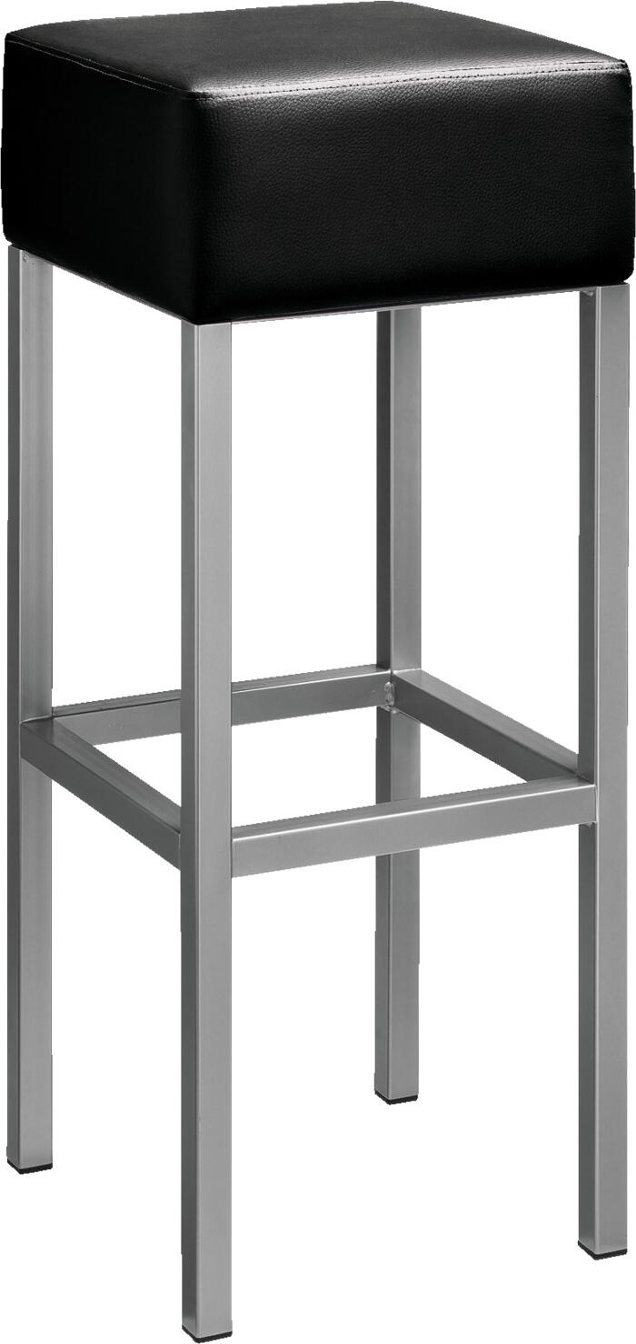 PULSIVA LUSINI Solutions GmbH Bar stool Cuba Barhocker Cuba Bar stool Cuba; 32x32x81 cm (WxDxH); seat black, base silver; 2 piece / pack Barhocker Cuba; 32x32x81 cm (BxTxH); Sitz schwarz, Gestell silber; 2 Stück / Pack Classic barstool with powder-coated steel frame and comfortable, upholstered seat in imitation leather cover. Easy to clean. Suitable for indoor use. Delivery is disassembled, seat must be mounted. Mounting material included. Klassischer Barhocker mit pulverbeschichtetem Stahlgestell und bequemer, gepolsterter Sitzfläche aus  Kunstlederbezug. Pflegeleicht. Für den Innenbereich geeignet. Lieferung erfolgt zerlegt, Sitz muss montiert werden. Inklusive Befestigungsmaterial.