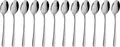 Pulsiva Nizza Coffee and Tea Spoons Set of 12, 18/0 Chrome-Stainless Steel, Mirror Polished, Rustproof, Dishwasher Safe, 15 cm
