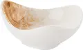 VEGA Purior Small Porcelain Bowls, Irregular Organic Shape, 40ml, White/Brown, Hand-painted, Microwave and Dishwasher Safe, Set of 12 Pieces