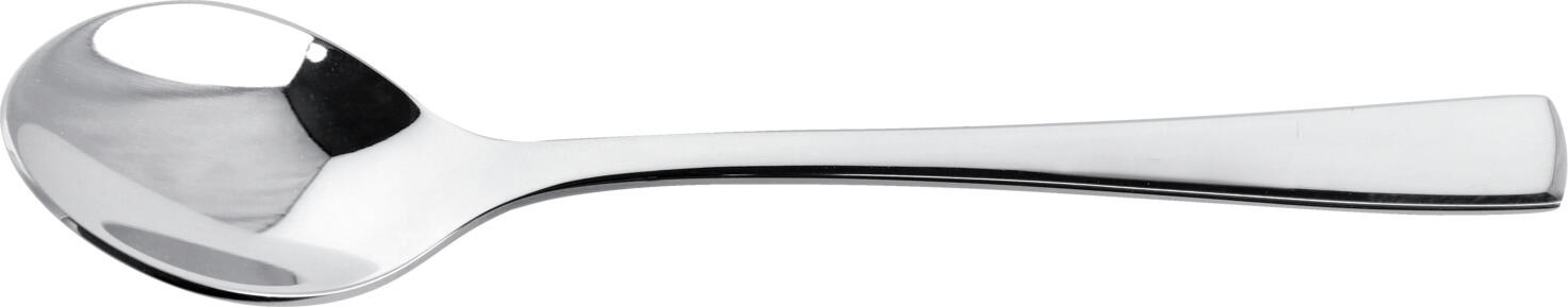 PULSIVA LUSINI Solutions GmbH Mocha/espresso spoon Linz Mokka-/Espressolöffel Linz Mocha/espresso spoon Linz; 11.5 cm (L); silver, handle silver; 12 piece / pack Mokka-/Espressolöffel Linz; 11.5 cm (L); silber, Griff silber; 12 Stück / Pack Chrome-nickel stainless steel 18/10, rustproof. Mocha/espresso spoon with linear design. Mirror finish. Material thickness 2.5 mm (measured at the thickest point of the table fork), suitable for use in the catering industry. Dishwasher safe. Chrom-Nickel-Edelstahl 18/10, rostfrei. Mokka-/Espressolöffel mit geradliniger Form. Hochglanzpoliert. Gastronomiegerechte Materialstärke 2,5 mm (gemessen an der stärksten Stelle der Menügabel). Spülmaschinenfest.