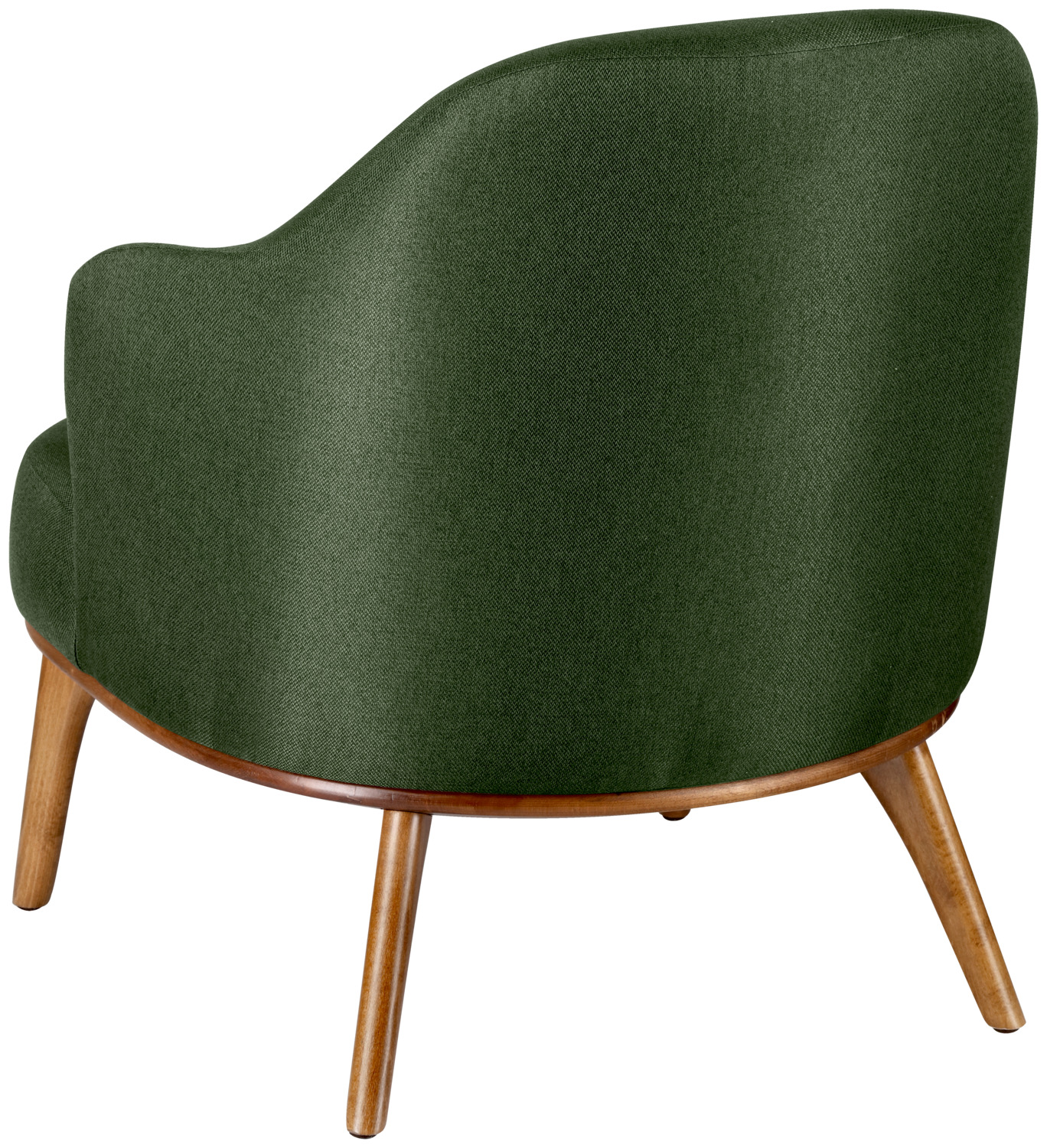 VEGA Gustav Lounge Armchair, Green Polyester Fabric, Beech Wood Frame, 70x78x79 cm, Fire-Retardant Cover, Designed by LUSINI