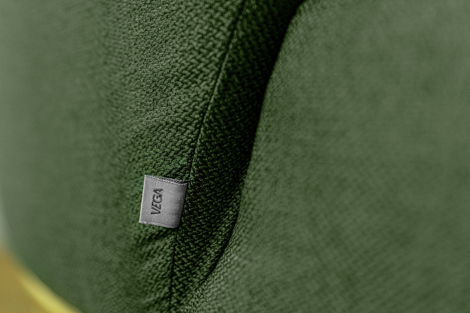 VEGA Gustav Lounge Armchair, Green Polyester Fabric, Beech Wood Frame, 70x78x79 cm, Fire-Retardant Cover, Designed by LUSINI