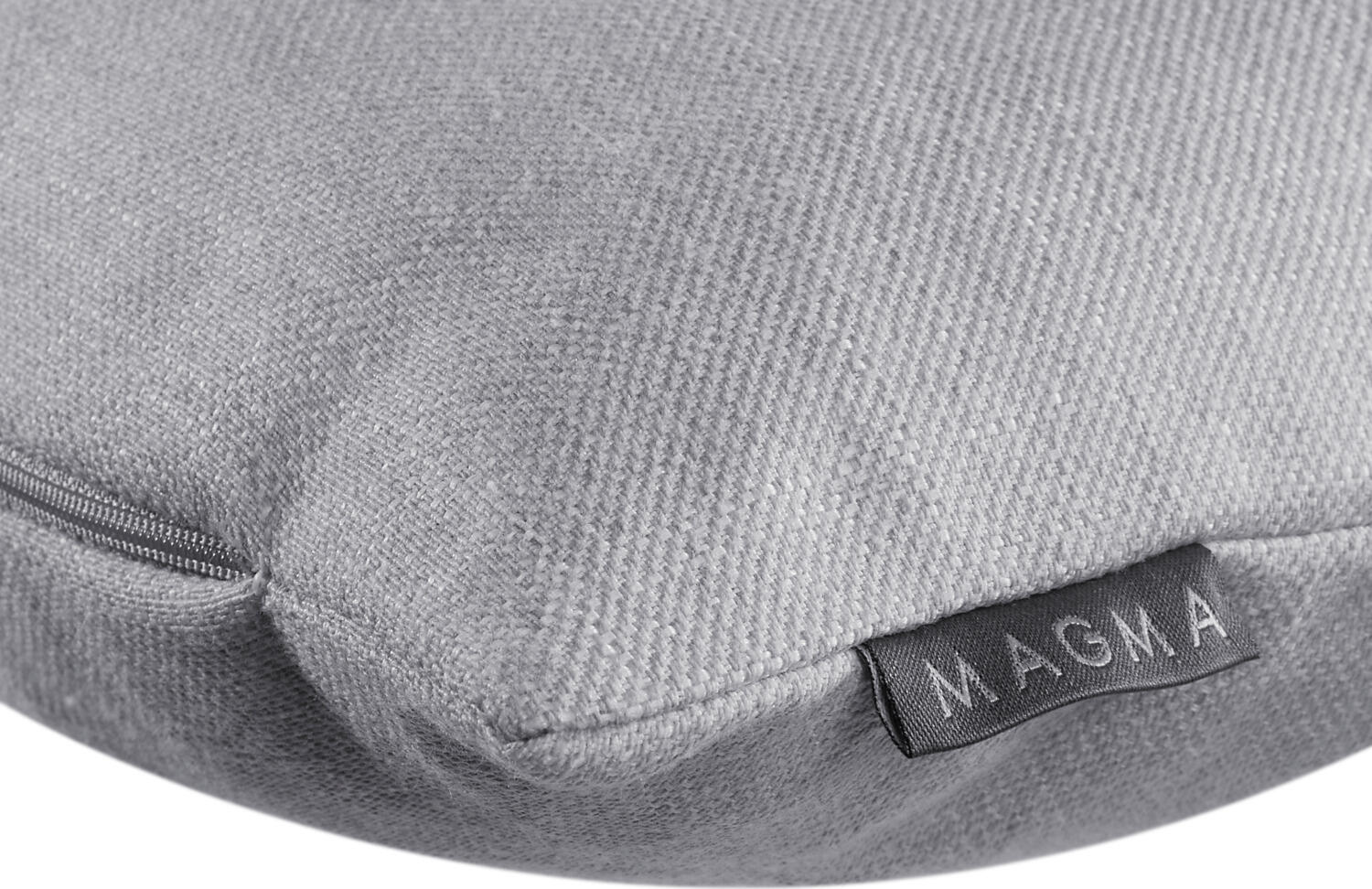 MAGMA Bato Decorative Pillow Cover, 40x40 cm, Square, Grey, Cotton and Polyester Blend, Zipper Closure, Plain Unicolor Design