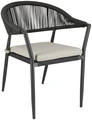 Pulsiva Calero Outdoor Chair Set of 2, Powder-Coated Steel Frame, Textilene Seat and Plastic Mesh Backrest, UV Resistant, Anthracite/Black