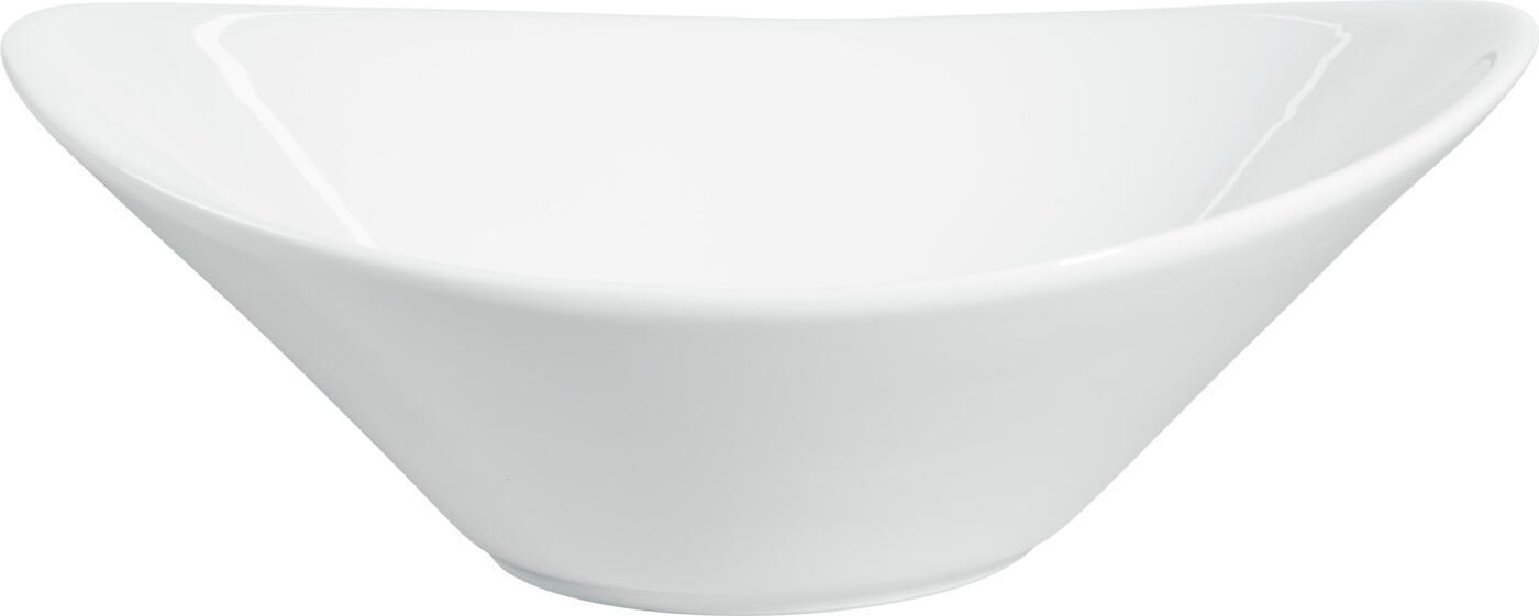 Set de 3 boluri din porțelan VEGA Amsterdam, albe, formă ovală cu margini curbate, 1000 ml, 26 x 20.8 x 9 cm, sigure pentru mașina de spălat vase și cuptor cu microunde