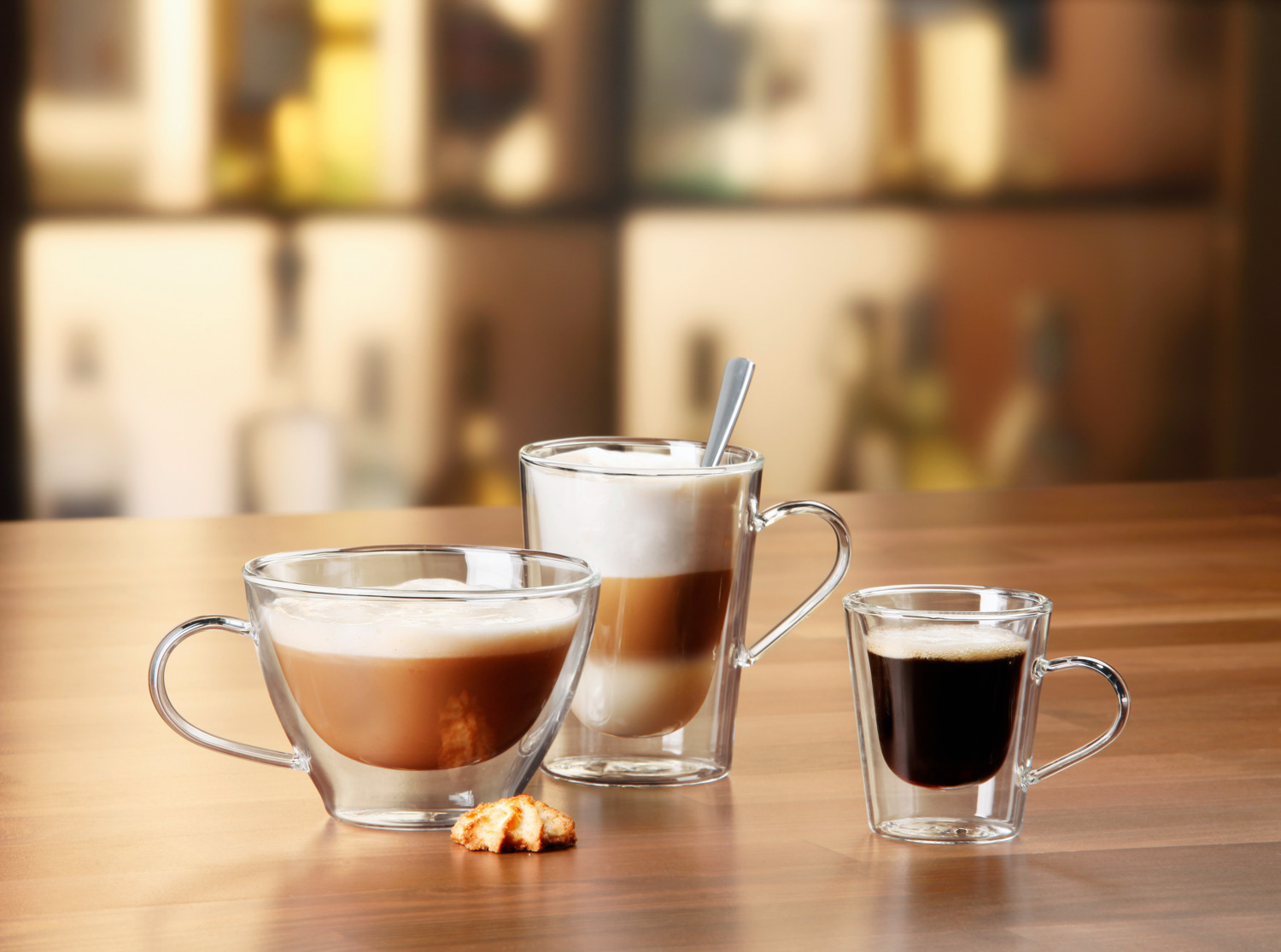 Set de 2 pahare de cafea VEGA Dila din sticla borosilicata cu perete dublu, 310ml, izolatie vacuum termorezistenta, transparente, safe pentru masina de spalat vase si cuptor cu microunde