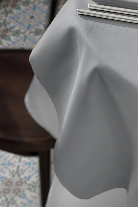 Fata de Masa Dreptunghiulara ERWIN M. LUSINI Vivienne, 130 x 220 cm, Bumbac si Poliester Tesut Satinat, Certificare OEKO-TEX Standard 100, Gri Deschis