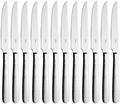 Set de 12 cutite pentru pizza si friptura VEGA Martello, otel inoxidabil crom 13/0, finisaj oglinda, relief ciocanit pe maner, 23.7 cm, argintiu