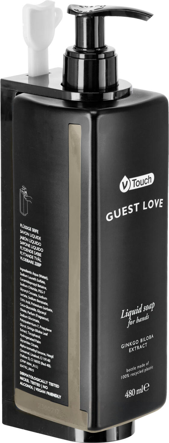 Set de 18 piese Sapun Lichid de Mane V-Touch Guest Love, Flacoane cu Pompa 480ml, Extract de Ginkgo Biloba, pH Neutru, Vegan, Fabricat in Italia, TB5LLMGL