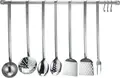 Pulsiva Valuo Long-Handled Perforated Spatula, 46.5 cm, 18/5 Chrome Stainless Steel, Seamless Rustproof Design, Silver, Dishwasher Safe