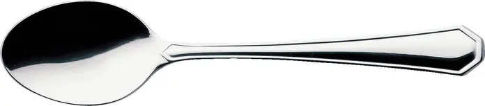 VEGA Tunis Espresso Spoons Set of 12, 18/10 Chrome-Nickel Stainless Steel, Mirror Polished, 11 cm Length, Classic Relief Design, Silver