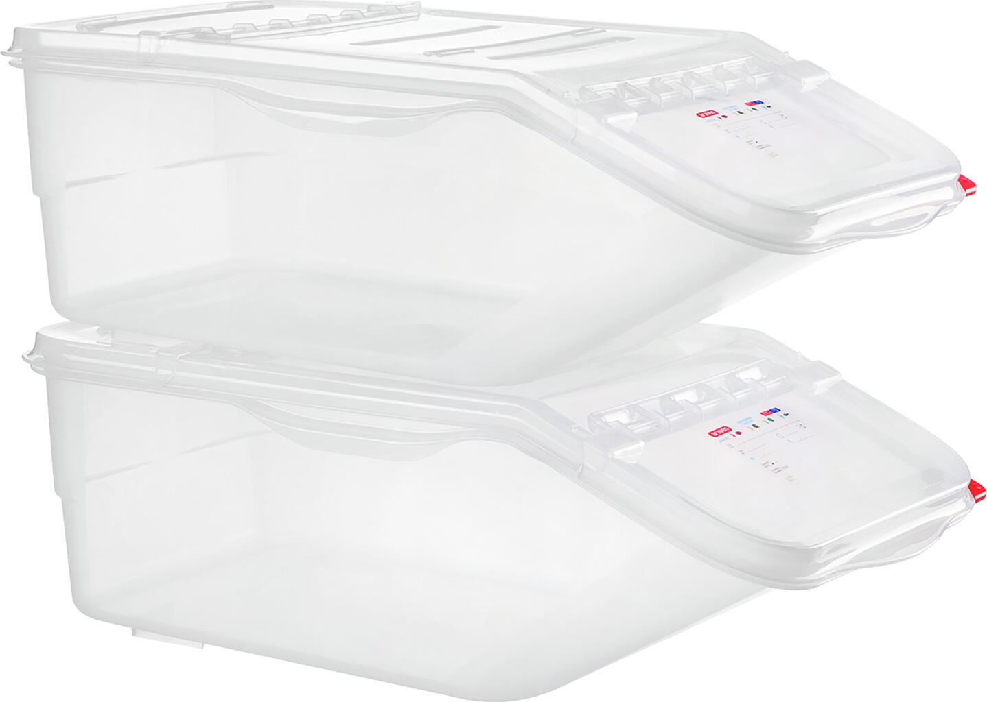 Containor Universal Araven FIFO GN 1/3, Capacitate 7L, Plastic fara BPA, Sistem de Rotatie Stocuri Stackable, Conform HACCP, Transparent