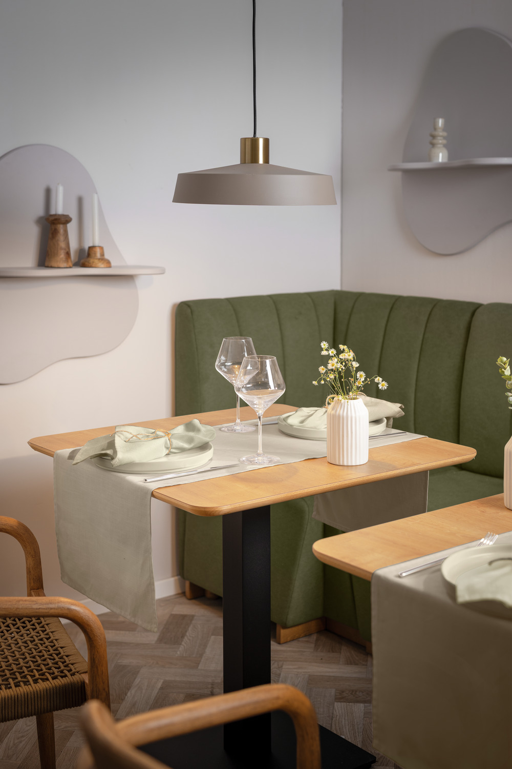 ERWIN M. LUSINI Yardware Ledana Table Runner Fabric by the Metre, 320 cm Width, Polyester Linen Blend, Textured Sand, OEKO-TEX Standard 100