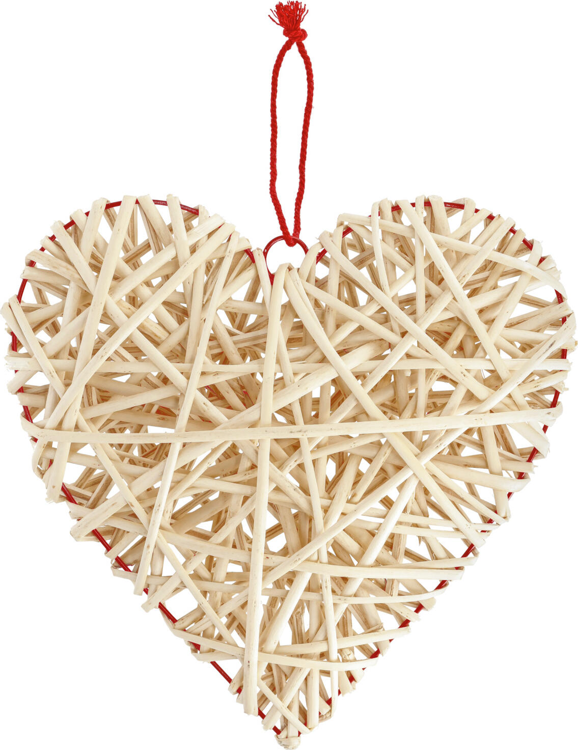 unknown LUSINI Solutions GmbH Wickerwork heart  Resy Geflechtherz Resy Wickerwork heart  Resy; 30x30x7 cm (LxWxH); natural/red; 2 piece / pack Geflechtherz Resy; 30x30x7 cm (LxBxH); natur/rot; 2 Stück / Pack Wickerwork heart with red hanging element made of natural materials. Geflechtherz mit rotem Aufhänger aus Naturmaterial.