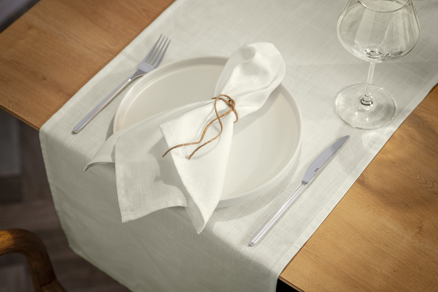 Erwin M. Lusini Ledana Fabric by the Metre for Table Runners, 60% Polyester 40% Linen, 320 cm Width, Natural Textured OEKO-TEX Standard 100