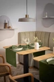 ERWIN M. Ledana Meterware Fabric for Table Runner, 60% Polyester 40% Linen, 320 cm Width, Olive Green, Textured, OEKO-TEX Standard 100