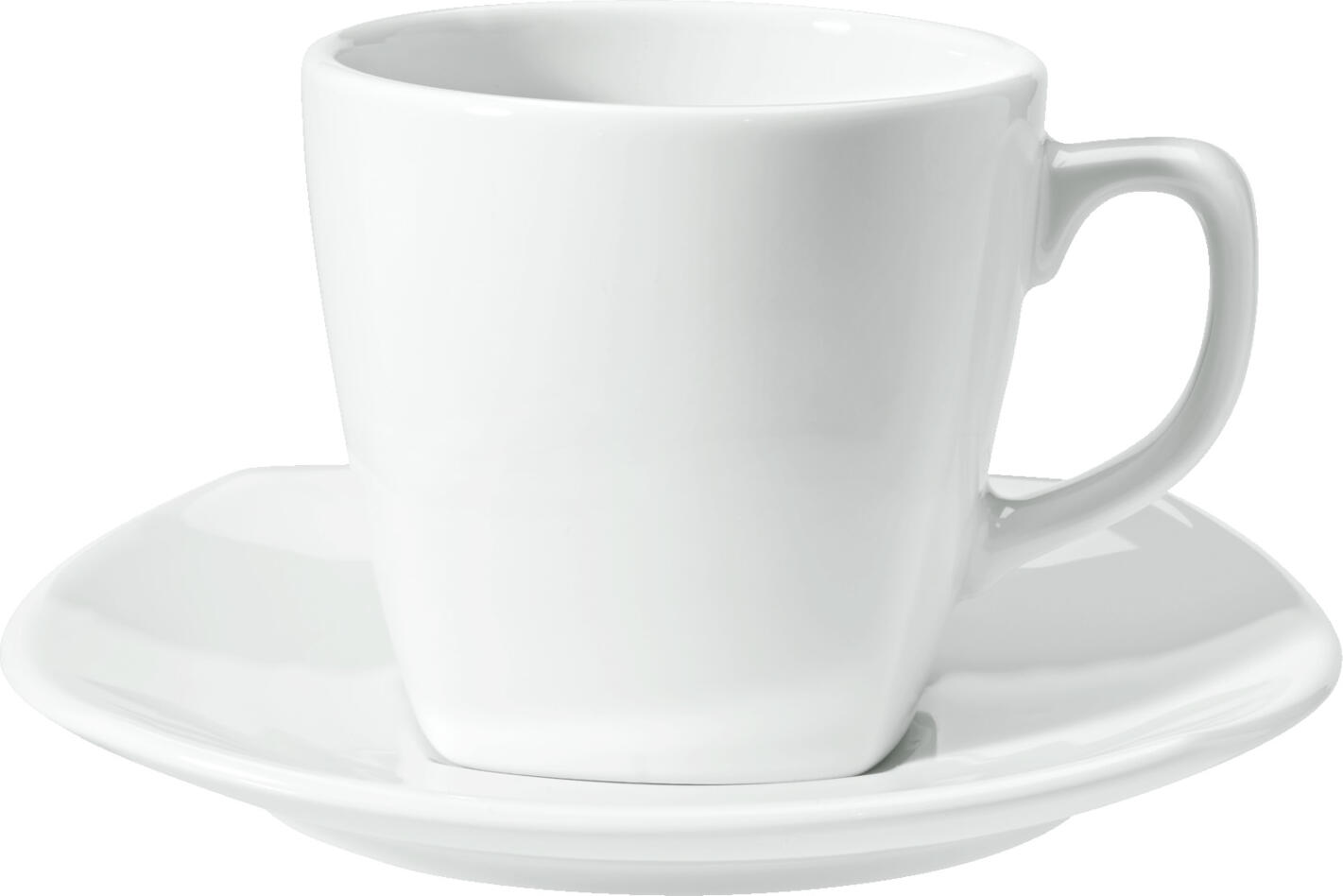 VEGA Bali Coffee Saucers, White Porcelain, Square Shape, 15 x 15 cm, Dishwasher and Microwave Safe, Set of 6