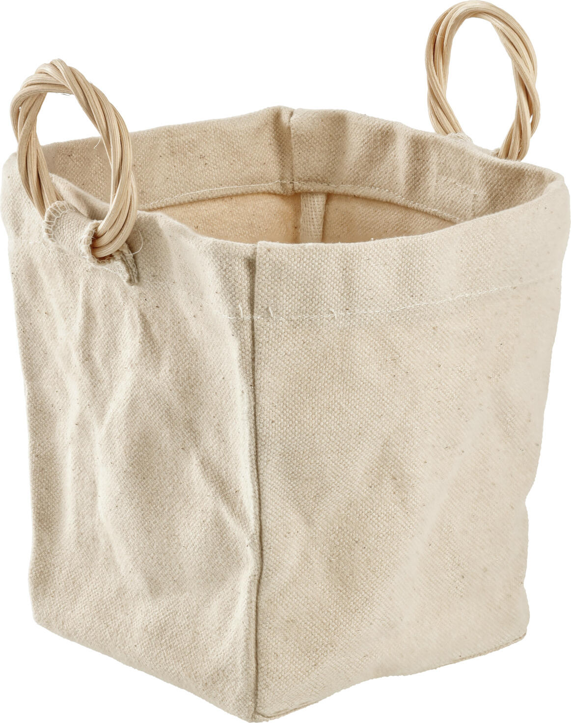 unknown LUSINI Solutions GmbH Decorative basket Abbe Deko-Körbchen Abbe Decorative basket Abbe; 15x15x15 cm (LxWxH); natural; square Deko-Körbchen Abbe; 15x15x15 cm (LxBxH); natur; quadratisch Decorative basket made of high-quality canvas, with handles made of rattan. Versatile use, e.g. as a planter, as a bread basket or in the bathroom. Deko-Körbchen aus hochwertigem Canvas, mit Griffen aus Rattan. Vielfältiger Verwendungszweck, z.B. als Übertopf für Pflanzen, als Brotkorb oder im Badezimmer.
