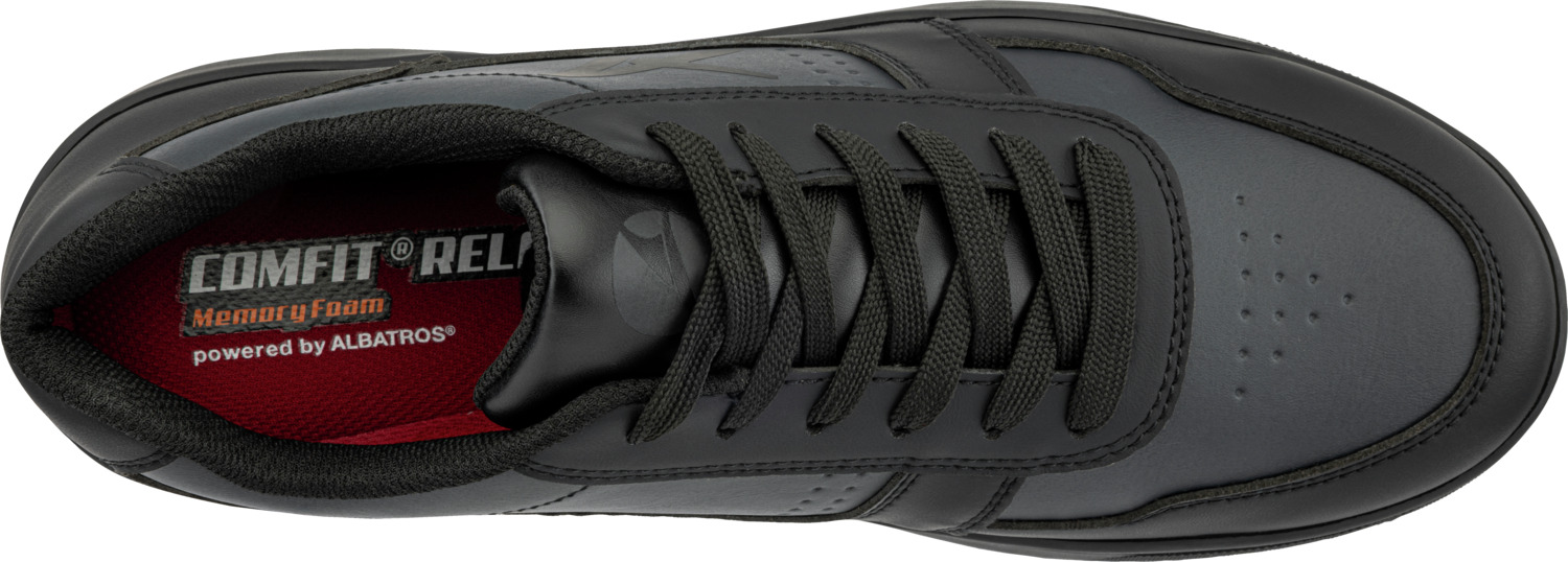 Albatros Squad ST Low Work Shoes, O2 Protection, Water-repellent Microfiber, comfit RELAX Memory Foam, Grippaz Anti-slip SR FO Sole, Black