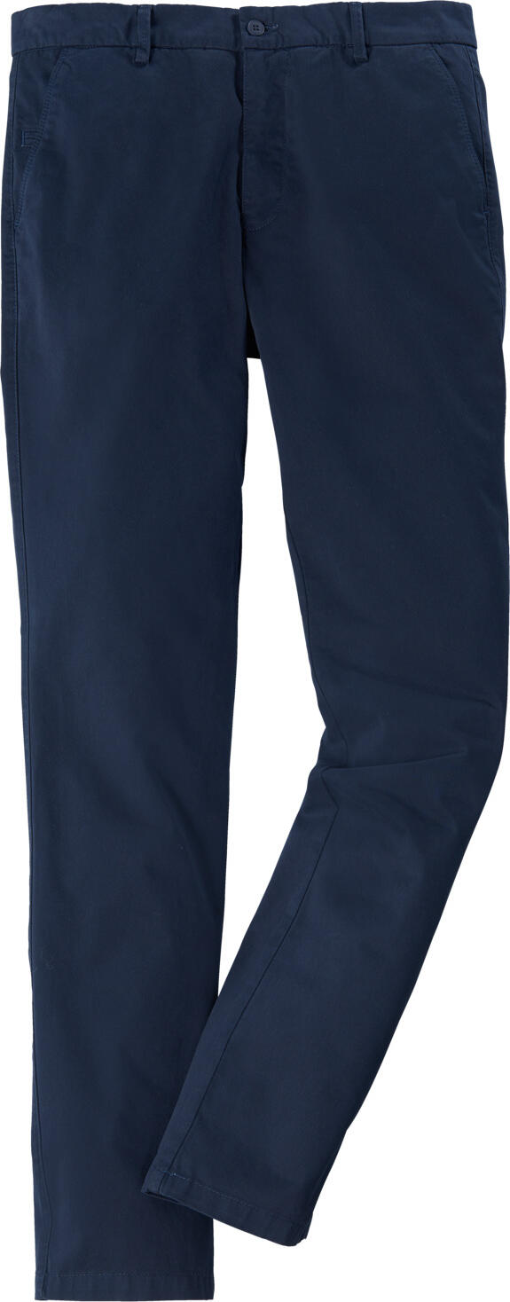 JOBELINE Men's Chino Trousers, 97% Cotton 3% Spandex, Comfortable Cut Narrow Straight Leg, Side Pockets and Buttoned Back Pockets, Navy