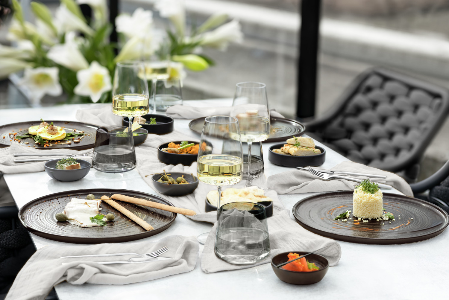 Servete ERWIN M. LUSINI Silena, Set de 6 piese, 100% Bumbac Muselin Moale, 50 x 50 cm, Alb, Fara Calcat, OEKO-TEX Standard 100