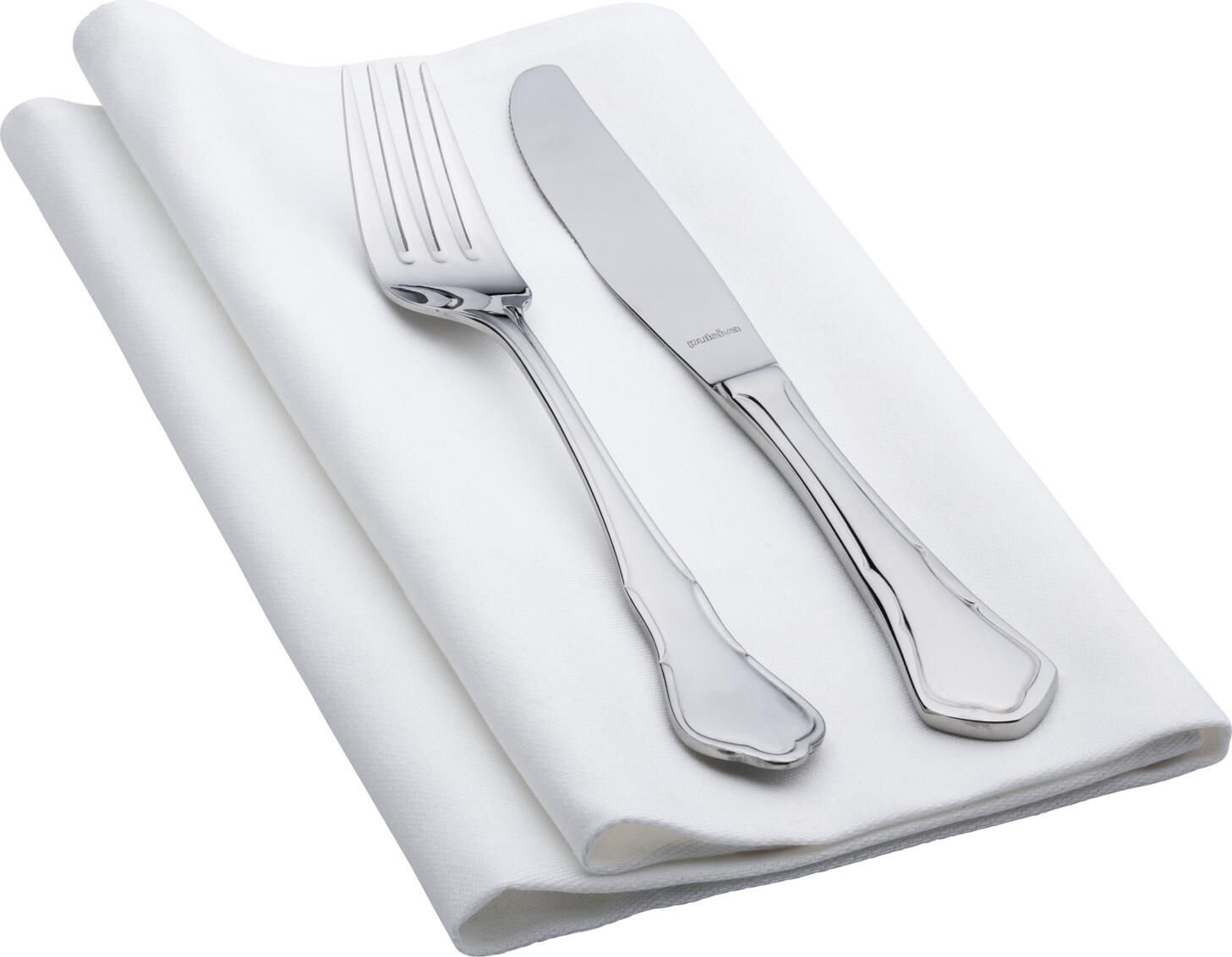 Pulsiva Basic Cloth Napkins, 100% Mercerised Cotton Damask, Boil-proof and Chlorine-resistant, Hemmed Edge, 40 x 40 cm, White, Set of 48 Pieces