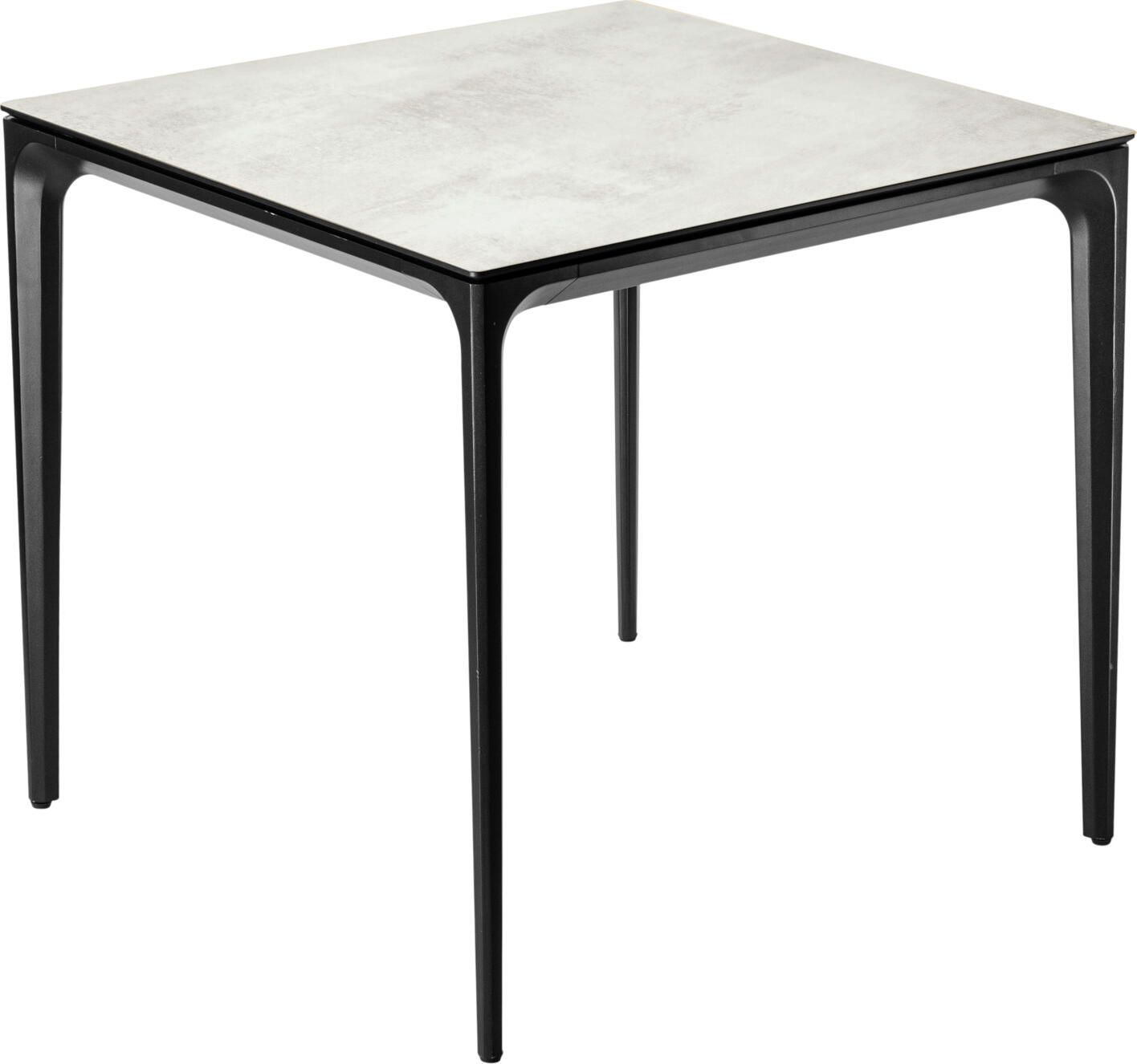 VEGA LUSINI Solutions GmbH Outdoor table Linero square Outdoor-Tisch Linero quadratisch Outdoor table Linero square; 80x80x72 cm (LxWxH); Table top stone-grey, base black; square Outdoor-Tisch Linero quadratisch; 80x80x72 cm (LxBxH); Platte steingrau, Gestell schwarz; quadratisch This high-quality catering outdoor table has been specially developed for professional use in restaurants, cafés, bars and hotels. The sturdy powder-coated aluminium frame offers maximum durability combined with low weight - perfect for flexible indoor and outdoor seating concepts. The table top is made of compact laminate with an HPL decorative surface (material thickness 1.3 cm) and is exceptionally robust. Certified to DIN EN 438, the surface is extremely hard, abrasion-resistant, impact- and scratch-resistant and even resistant to cigarette burns - ideal for highly frequented catering areas. The outdoor table is weatherproof and UV-resistant, making it particularly suitable for terraces, beer gardens, outdoor lounges and café areas. Thanks to the adjusting screws supplied, small unevennesses in the floor can be quickly levelled out - for a secure, wobble-free stand. It is supplied disassembled, but assembly is very quick and easy. * Robust catering table for indoor and outdoor use * Powder-coated aluminium frame - stable, lightweight & corrosion-resistant * HPL compact laminate top (1.3 cm) - extremely hard & durable * In accordance with DIN EN 438: abrasion-resistant, impact-resistant, scratch-resistant & resistant to cigarette burns * Weatherproof & UV-resistant - ideal for terraces and outdoor areas * Includes adjusting screws to compensate for uneven floors * Quick & easy installation * Perfect for restaurants, cafés, bars, hotel terraces and beer gardens This gastro patio table combines maximum hygiene, durable materials and a modern design - the perfect choice for professional outdoor and indoor areas in the catering industry. Dieser hochwertige Gastro Outdoor-Tisch wurde speziell für den professionellen Einsatz in Restaurants, Cafés, Bars und Hotellerie entwickelt. Das stabile Gestell aus pulverbeschichtetem Aluminium bietet maximale Widerstandsfähigkeit bei gleichzeitig geringem Gewicht – perfekt für flexible Bestuhlungskonzepte im Innen- und Außenbereich. Die Tischplatte besteht aus Kompaktschichtstoff mit HPL-Dekor-Oberfläche (Materialstärke 1,3 cm) und überzeugt durch außergewöhnliche Robustheit. Nach DIN EN 438 zertifiziert, ist die Oberfläche äußerst hart, abriebfest, stoß- und kratzfest und sogar beständig gegen Zigarettenglut – ideal für stark frequentierte Gastronomieflächen. Der Outdoor-Tisch ist wetterfest und UV-beständig, wodurch er sich besonders gut für Terrassen, Biergärten, Außenlounges und Café-Bereiche eignet. Dank der mitgelieferten Stellschrauben lassen sich kleine Bodenunebenheiten schnell ausgleichen – für einen sicheren, wackelfreien Stand. Die Lieferung erfolgt zerlegt, die Montage ist jedoch sehr einfach und schnell erledigt. * Robuster Gastro-Tisch für Innen- und Außenbereiche * Pulverbeschichtetes Aluminiumgestell – stabil, leicht & korrosionsbeständig * HPL-Kompaktschichtstoffplatte (1,3 cm) – extrem hart & langlebig * Nach DIN EN 438: abriebfest, stoßfest, kratzfest & zigarettenglutbeständig * Wetterfest & UV-beständig – ideal für Terrassen und Außenbereiche * Inklusive Stellschrauben zum Ausgleich von Bodenunebenheiten * Einfache & schnelle Montage * Perfekt für Restaurants, Cafés, Bars, Hotelterrassen und Biergärten Dieser Gastro Terrassentisch vereint maximale Hygienetauglichkeit, langlebige Materialien und ein modernes Design – die perfekte Wahl für professionelle Außen- und Innenbereiche in der Gastronomie.