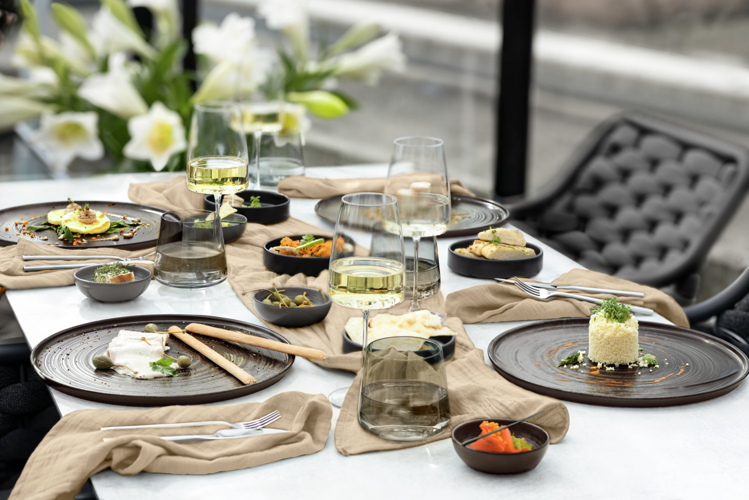 Set de 6 Servete Erwin M. Lusini Silena, 100% Bumbac Muselin Moale, 50 x 50 cm, Bej, OEKO-TEX Standard 100, Intretinere Usora Fara Calcat