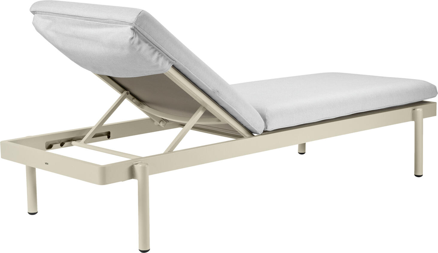 VEGA Arvos Sun Lounger, Adjustable Backrest, Stackable, Weatherproof UV-Resistant Fabric, 200 x 73.5 x 32 cm, Max Load 160 kg, Beige