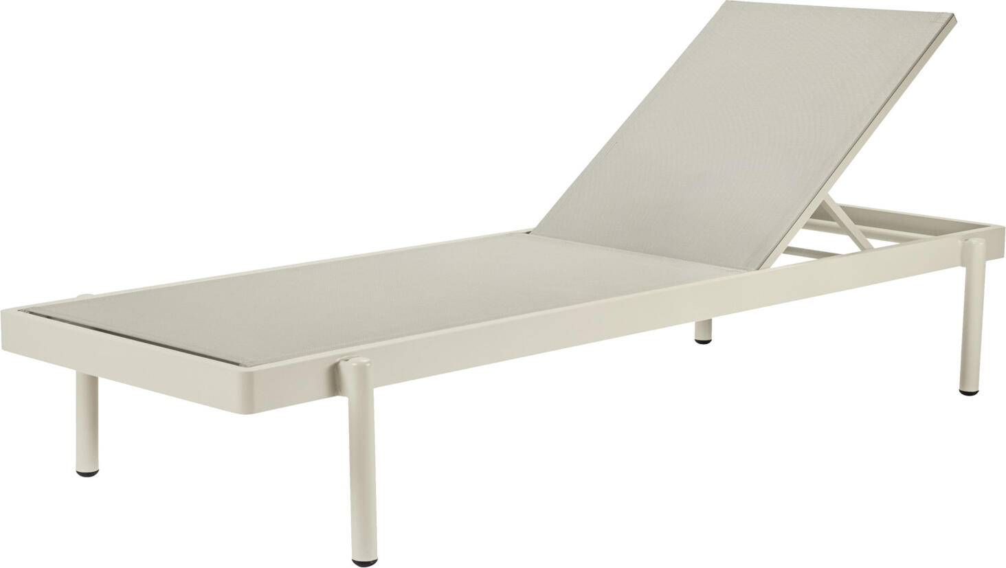 VEGA Arvos Sun Lounger, Adjustable Backrest, Stackable, Weatherproof UV-Resistant Fabric, 200 x 73.5 x 32 cm, Max Load 160 kg, Beige