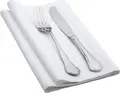 Servete de Masa Pulsiva Basic, 100% Bumbac Mercerizat Damasc, Rezistente la Fierbere si Clor, Margine Orlată, 50 x 50 cm, Alb, Set de 48 Piese