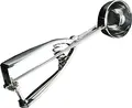 PULSIVA Ice Cream Scoop, 18/10 Chrome-Nickel Stainless Steel, 42ml Volume, 5cm Diameter, Mechanical Spring-Loaded Release, Silver, Dishwasher Safe