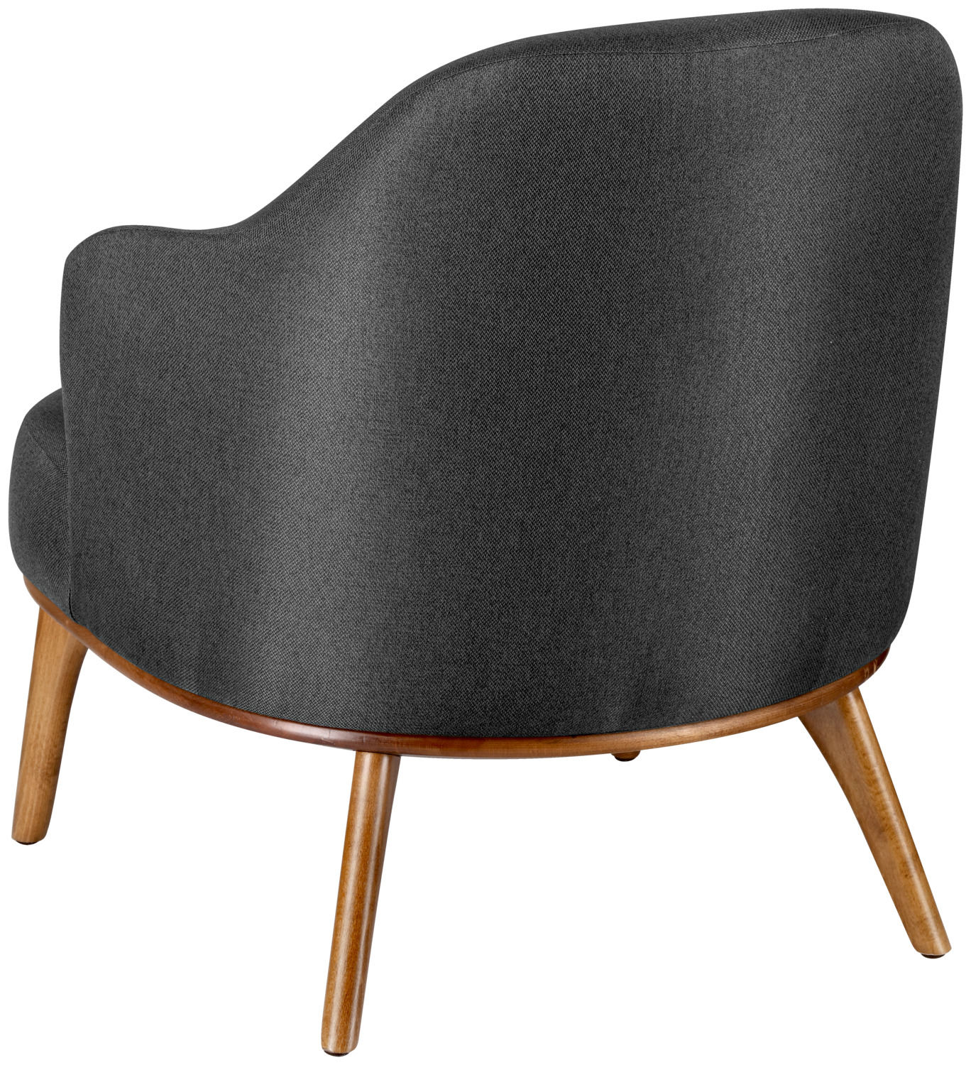 VEGA Gustav Lounge Armchair, Anthracite Polyester Fabric, Beech Wood Frame, 70x78x79 cm, Fire-Retardant Cover