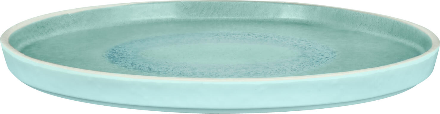 VEGA Torto Round Flat Plates, Melamine, 27 cm Diameter, Turquoise Blue, Breakage Resistant, Dishwasher Safe, Set of 6