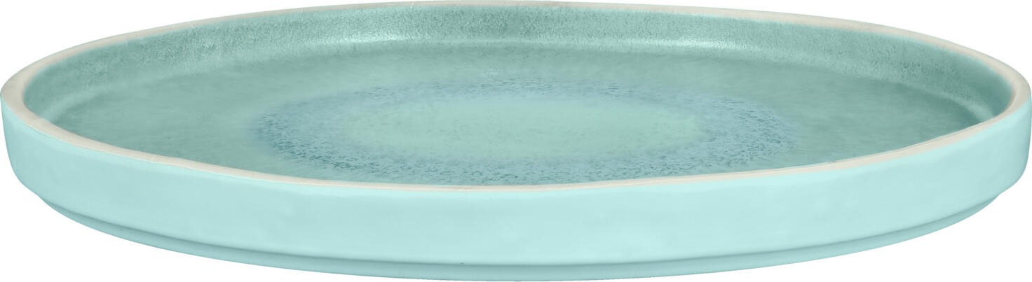 VEGA Torto Round Flat Plates, Melamine, 21 cm Diameter, Turquoise Blue, Impact and Breakage Resistant, Dishwasher Safe, Set of 6