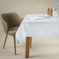 Erwin M. Avella Tablecloth, 100% Mercerised Cotton, Damask Chequered Pattern, Square 130 x 130 cm, White, Boil-proof, OEKO-TEX Standard 100