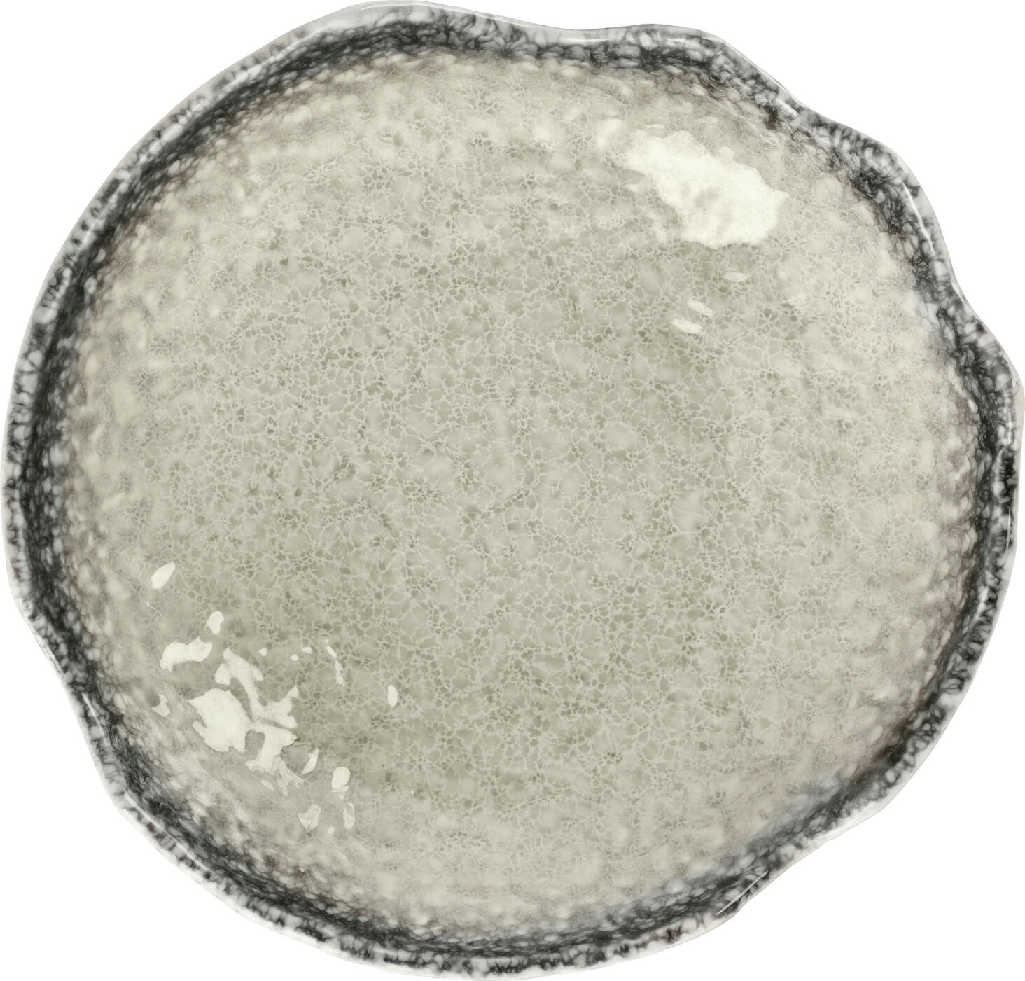 Bol VEGA Nagoya din porțelan cu margine neregulată, 490 ml, diametru 21 cm, alb/gri, compatibil cu mașina de spălat vase și cuptorul cu microunde, set de 4 piese