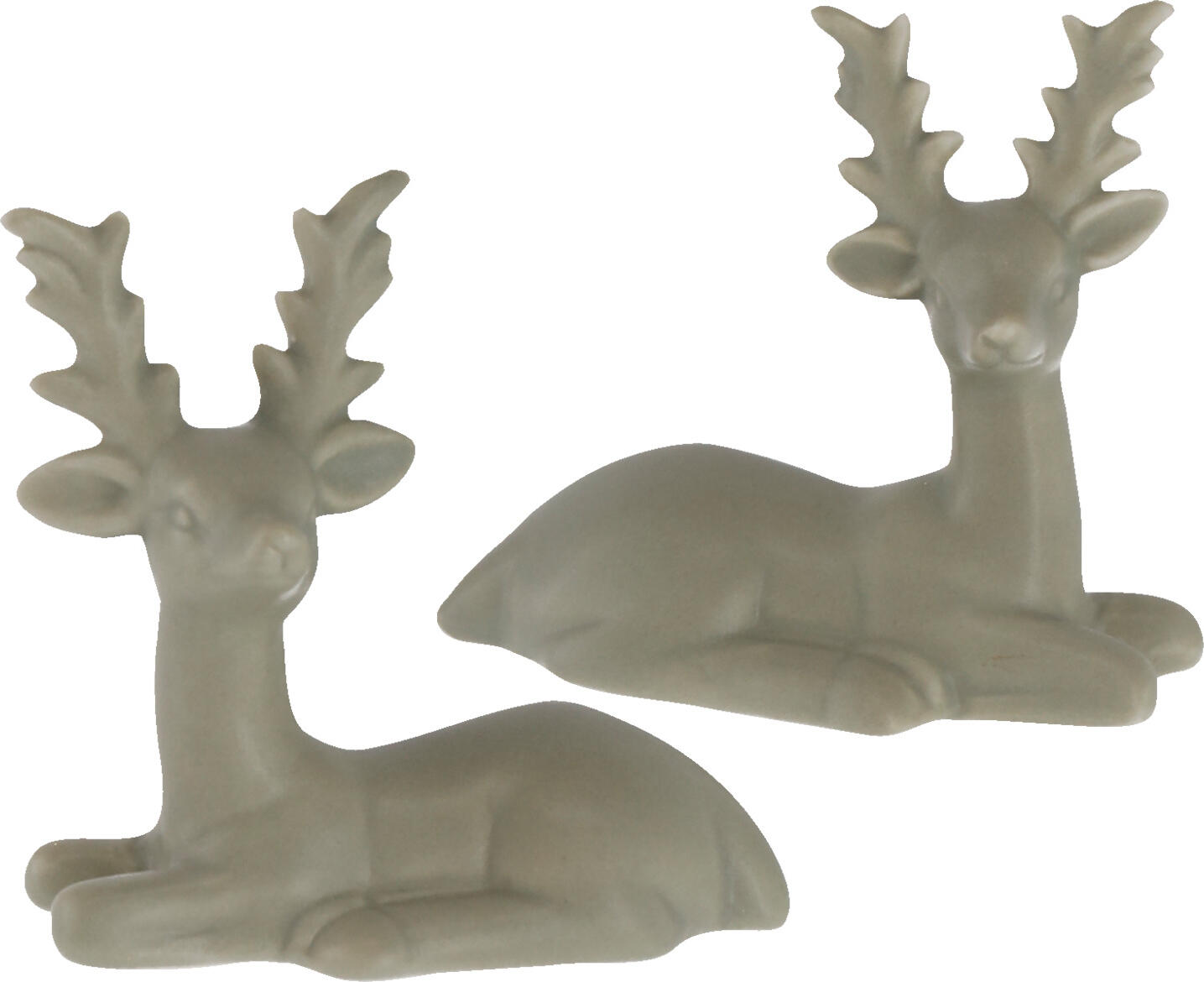 unknown LUSINI Solutions GmbH Deer set Medine 2-piece Hirsch-Set Medine 2-teilig Deer set Medine 2-piece; 6.8x6.3x3.5 cm (WxDxH); light-green Hirsch-Set Medine 2-teilig; 6.8x6.3x3.5 cm (BxTxH); hellgrün Decorative set made of porcelain consisting of two deers. Deko-Set aus Porzellan bestehend aus zwei Hirschen.