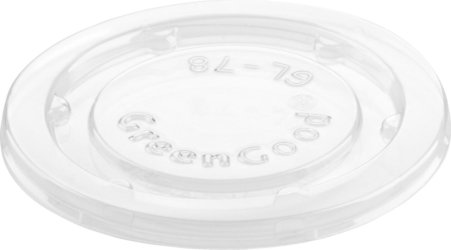 DUNI Duni Group Dressing cup lid EcoEcho IX Dressingbecherdeckel EcoEcho IX Dressing cup lid EcoEcho IX; 7.8x0.6 cm (ØxH); transparent; round; 200 piece / pack Dressingbecherdeckel EcoEcho IX; 7.8x0.6 cm (ØxH); transparent; rund; 200 Stück / Pack Matching dressing cup Eco Echo IX. The transparent - yet environmentally friendly, because made of RPet - i.e. 80% recycled water bottles and 20% amorphous polyester. Temperature resistant up to +70°C. The product meets the following requirements: EU Regulation 1935/2004/EC, EU Regulation 2023/2006/EC (GMP). EU regulation 282/2008 (recycled plastic). Compostable. Der durchsichtige - trotzdem umweltschonende Dressingbecherdeckel ist aus 100  % recyceltem rPET gefertigt. Die perfekte Ergänzung zu Dressingbecher EcoEcho IX. Erfüll folgende Anforderungen: EU-Verordnung 1935/2004/EG, EU-Verordnung 2023/2006/EG (GMP), EU-Verordnung 282/2008 (recycelter Kunststoff. Kompostierbar. Temperaturbeständig bis +70  °C.